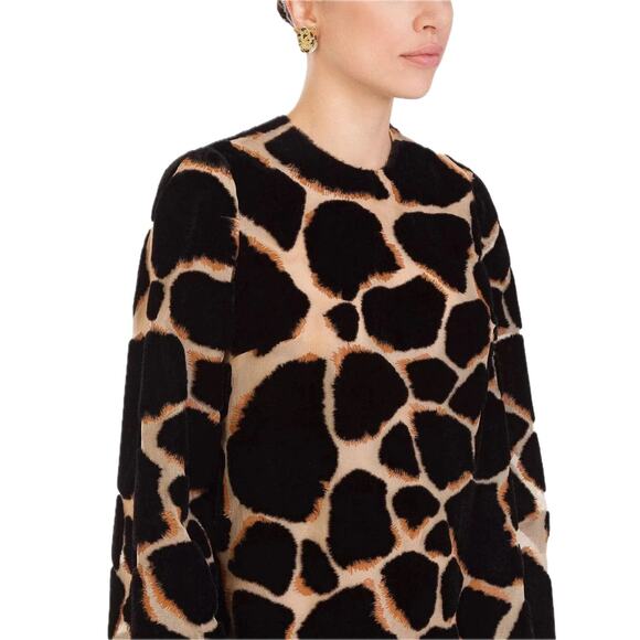 NWT DOLCE & GABBANA Runway Giraffe Print Mini Dress Brown IT 44 / L - Picture 8 of 11